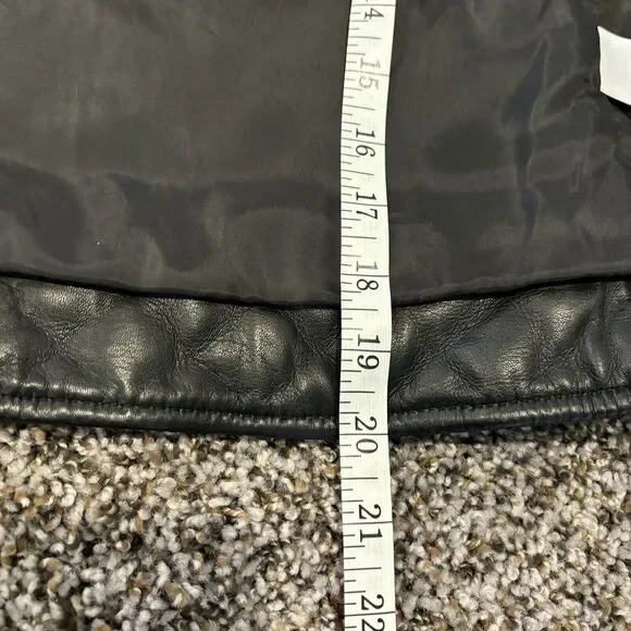 Michael Kors Lamb Leather Biker Jacket Small Black Zip Front Pockets Quilted - Picture 9 of 10